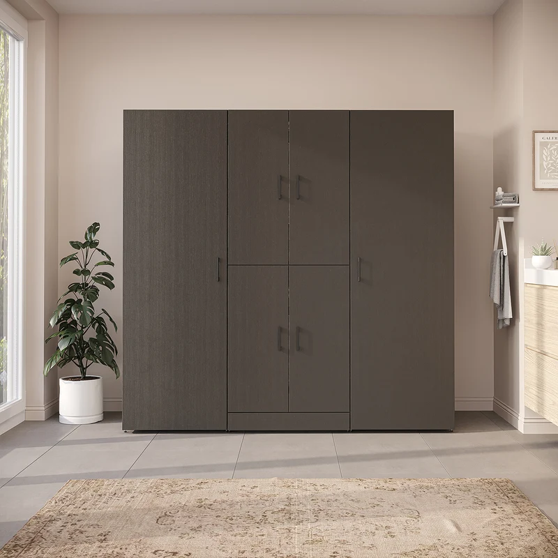 Roomart Waschmaschinenschrank DORA-I, 190 cm breit, für Waschmaschine und Trockner mit 2 Hochschränken, in 5 Farben