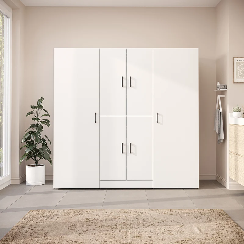 Roomart Waschmaschinenschrank DORA-I, 190 cm breit, für Waschmaschine und Trockner mit 2 Hochschränken, in 5 Farben