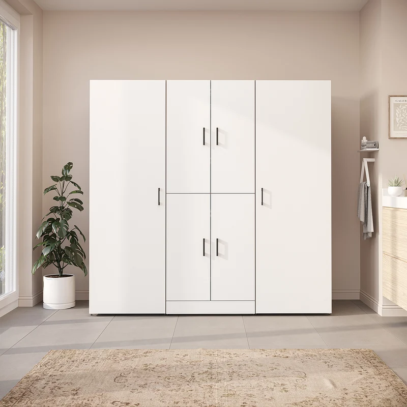 Roomart Waschmaschinenschrank DORA-I, 190 cm breit, für Waschmaschine und Trockner mit 2 Hochschränken, in 5 Farben