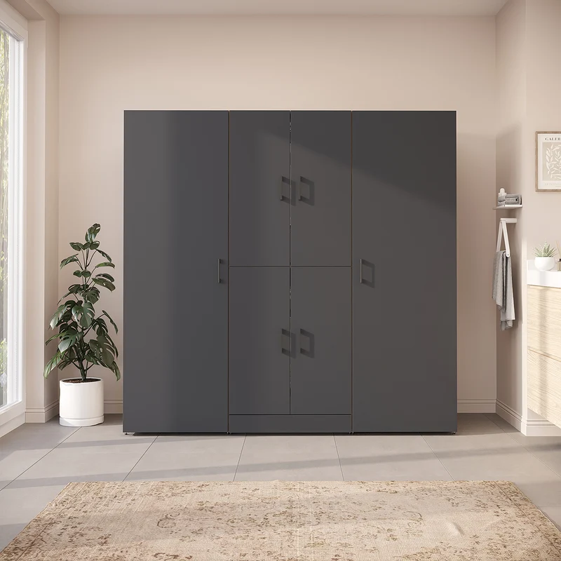 Roomart Waschmaschinenschrank DORA-I, 190 cm breit, für Waschmaschine und Trockner mit 2 Hochschränken, in 5 Farben