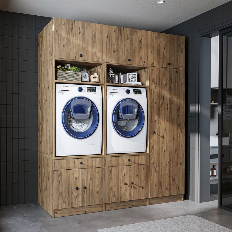Roomart Waschmaschinenschrank SERIE 1, 194 cm, Schrankwand mit Hochschrank, in 3 Farben