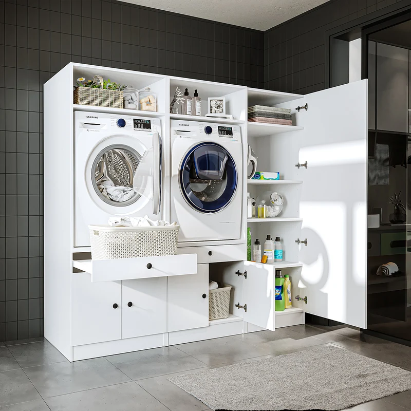 Roomart Waschmaschinenschrank SERIE 1, 194 cm, Schrankwand mit Hochschrank, in 3 Farben