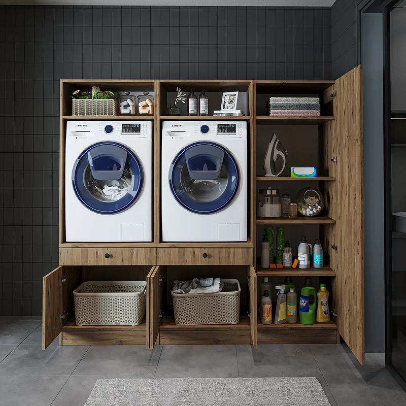 Roomart Waschmaschinenschrank SERIE 1, 194 cm, Schrankwand mit Hochschrank, in 3 Farben