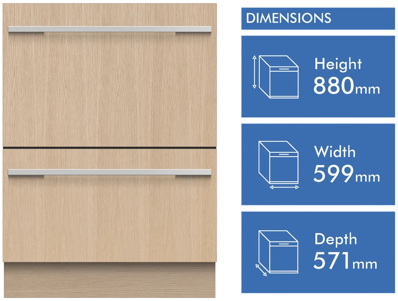 Fisher & Paykel Series 9, Integrated Double DishDrawer Dishwasher