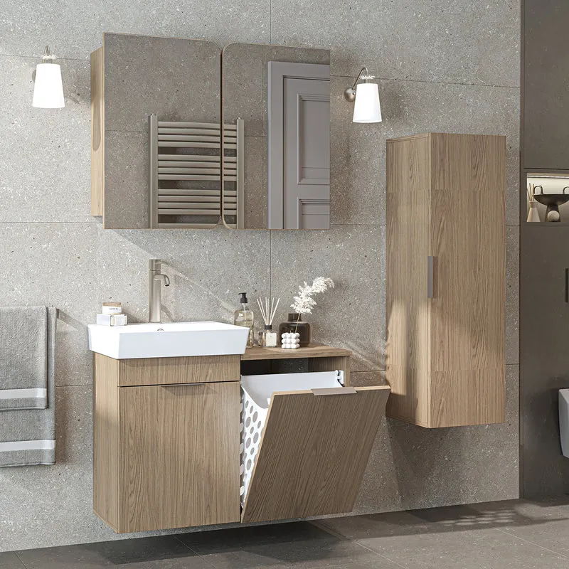 Roomart 4-teiliges Badmöbel-Set LYCIA, 49 cm, Waschtisch, Spiegelschrank und Hochschrank, in 4 Farben