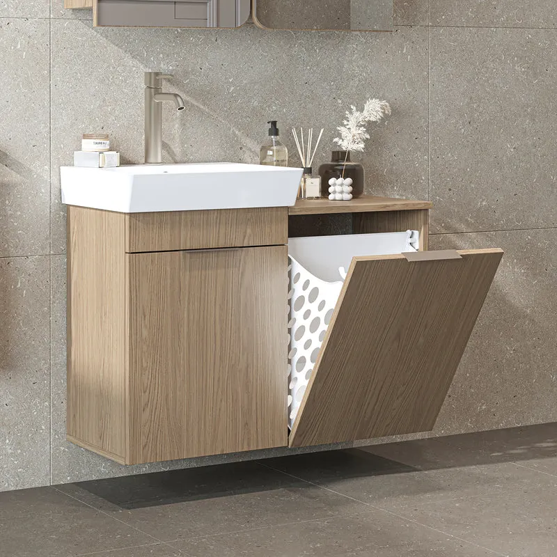 Roomart 4-teiliges Badmöbel-Set LYCIA, 49 cm, Waschtisch, Spiegelschrank und Hochschrank, in 4 Farben