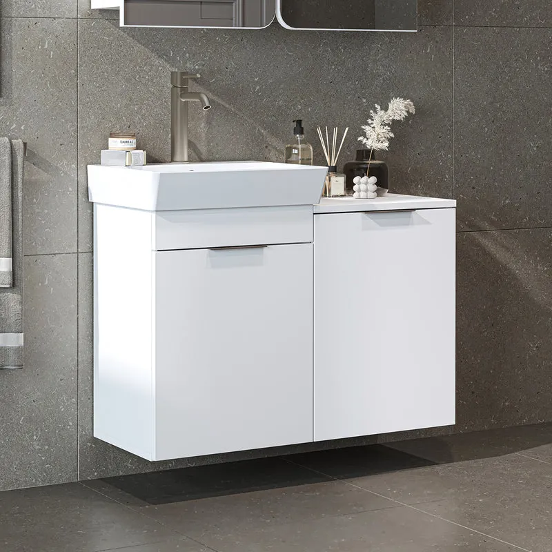 Roomart 4-teiliges Badmöbel-Set LYCIA, 49 cm, Waschtisch, Spiegelschrank und Hochschrank, in 4 Farben