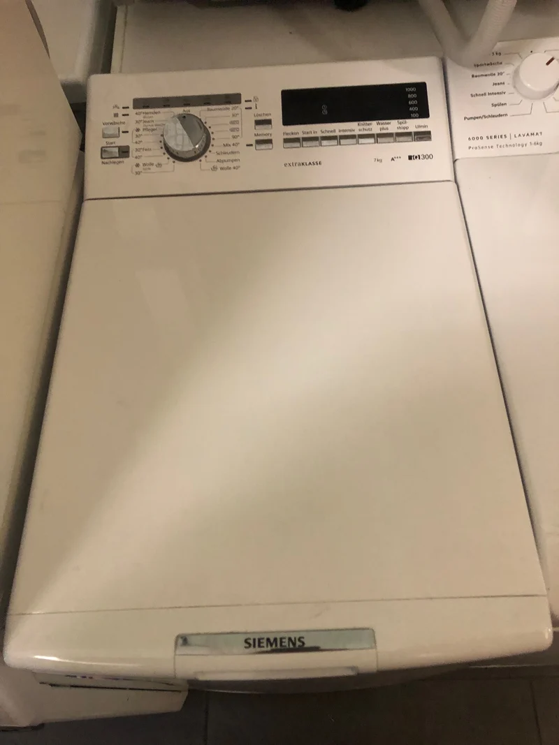 Waschmaschine Siemens Toplader iQ300 7,00 kg A+++ 174 kWh / 1.200 U/min