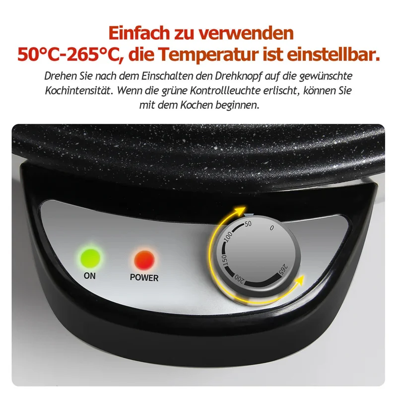 Crêpesmaker Ø50cm 230V 2300 W Fladenbäcker, große Backplatte, Temperaturregler