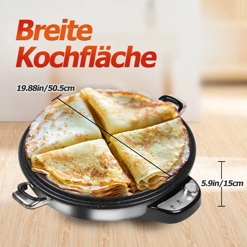 Crêpesmaker Ø50cm 230V 2300 W Fladenbäcker, große Backplatte, Temperaturregler