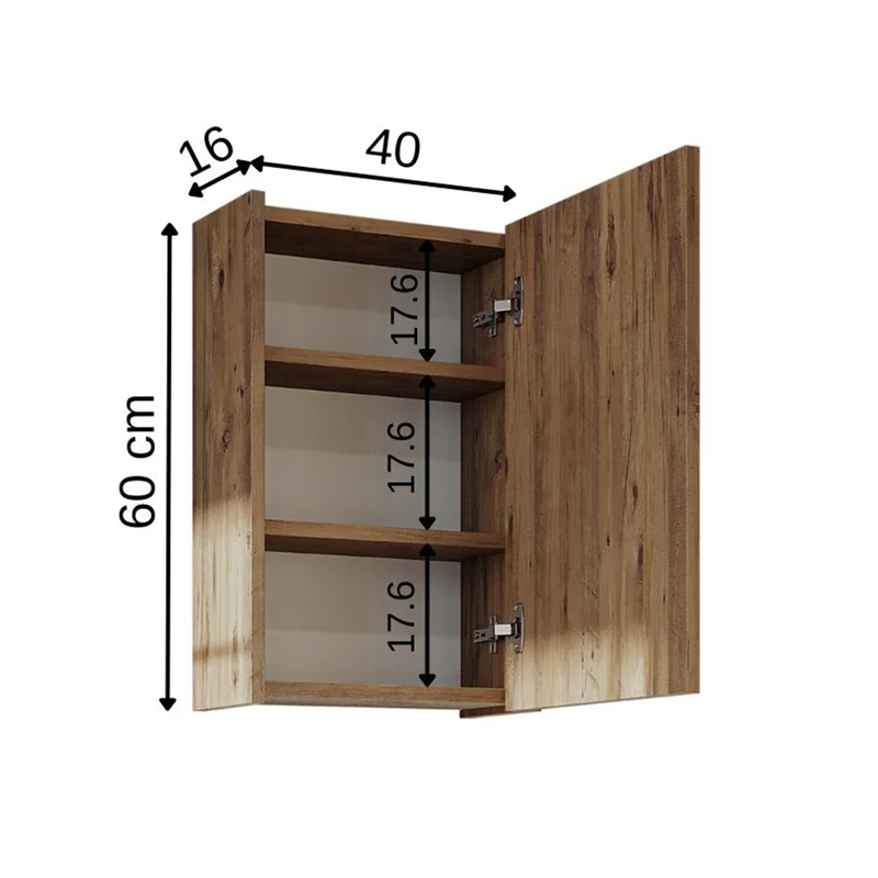 Roomart Badezimmer Spiegelschrank PUNTO, 40 cm, mit Soft-Close-Tür, in 2 Farben