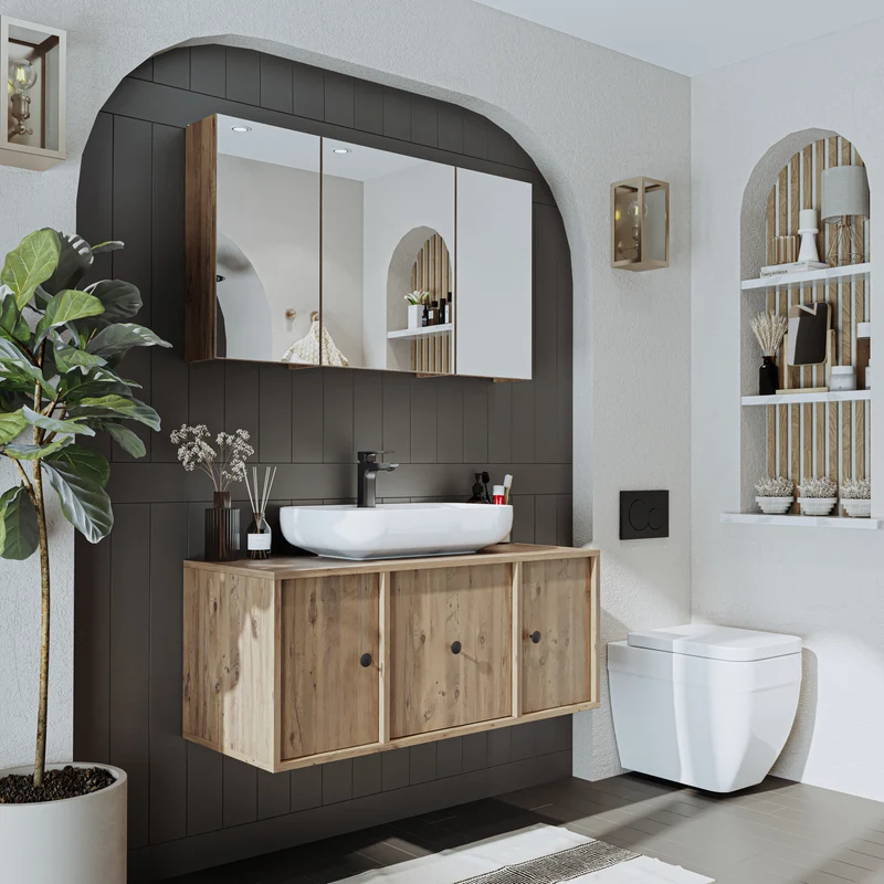 Roomart Badezimmer Spiegelschrank GUSTO, 75, 90 oder 105 cm, mit Soft-Close, in 2 Farben