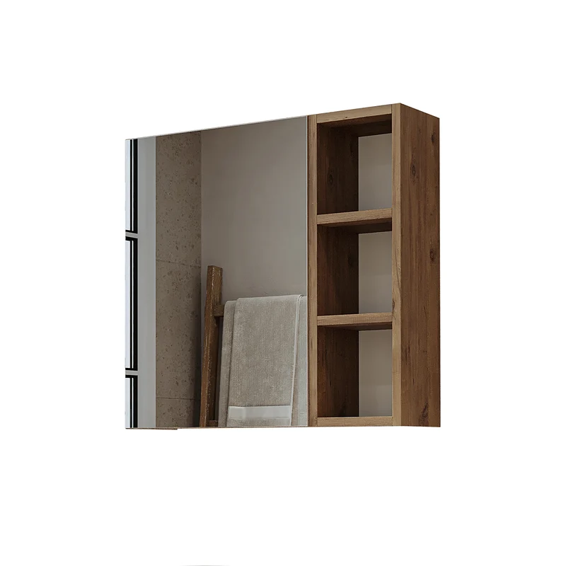 Roomart 4-teiliges Badmöbel-Set LOTUS, 65 cm, mit rundem Aufsatzbecken und Hochschrank, in 3 Farben