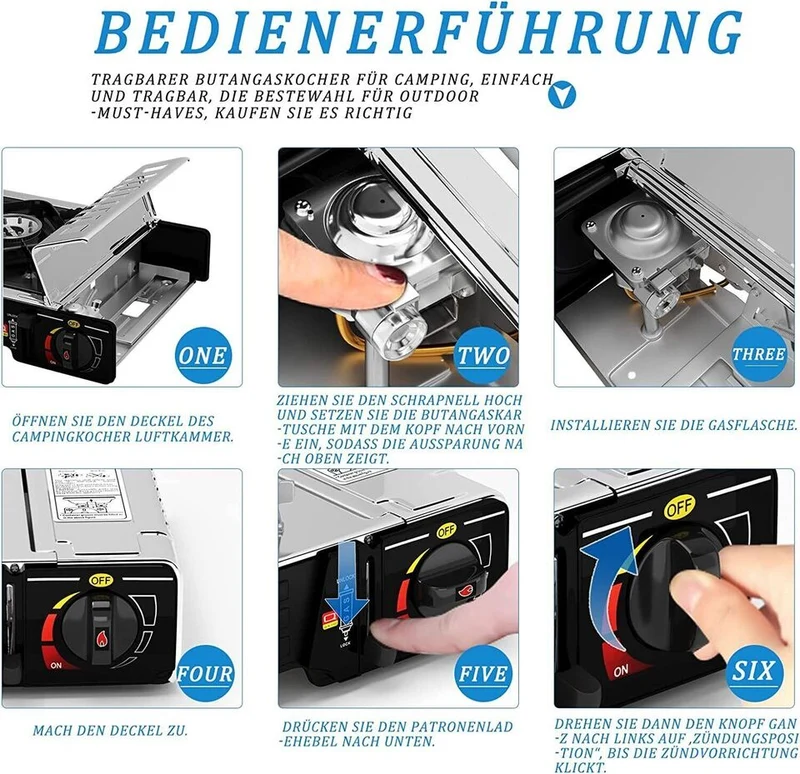 HOMELUX 2-flammiges Gaskochfeld mit / ohne 227g Gaskartusche – Ideal für den Outdoor-Bereich