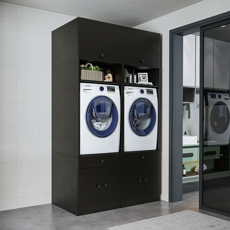 Roomart Waschmaschinenschrank SERIE 1, 134 cm, Doppelschrank mit Aufsatz und Ausziehbrett, in 3 Farben