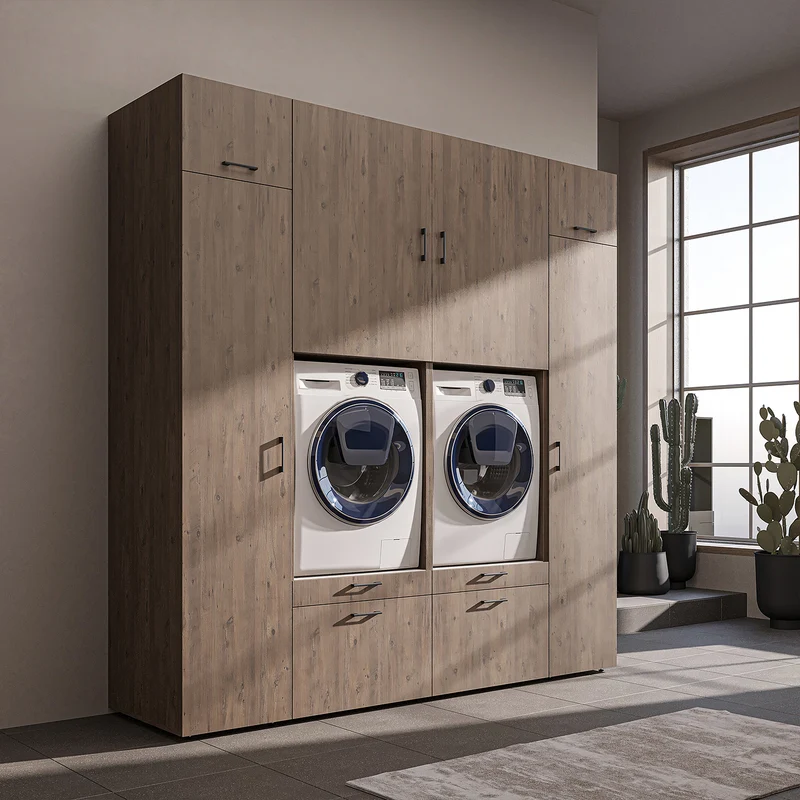 Roomart Waschmaschinenschrank SERIE 2 mit 2 Hochschränken, 254 cm, in 3 Farben