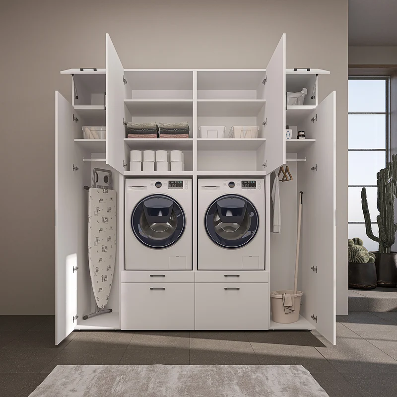 Roomart Waschmaschinenschrank SERIE 2 mit 2 Hochschränken, 254 cm, in 3 Farben