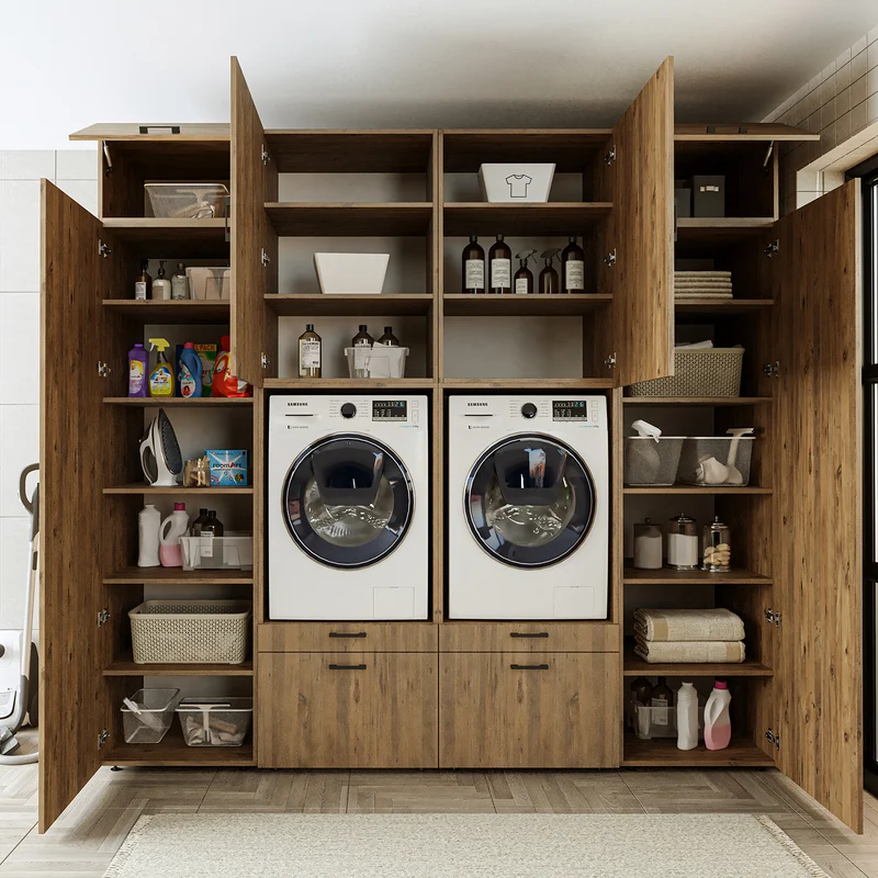 Roomart Waschmaschinenschrank SERIE 2 mit 2 Hochschränken, 254 cm, in 3 Farben