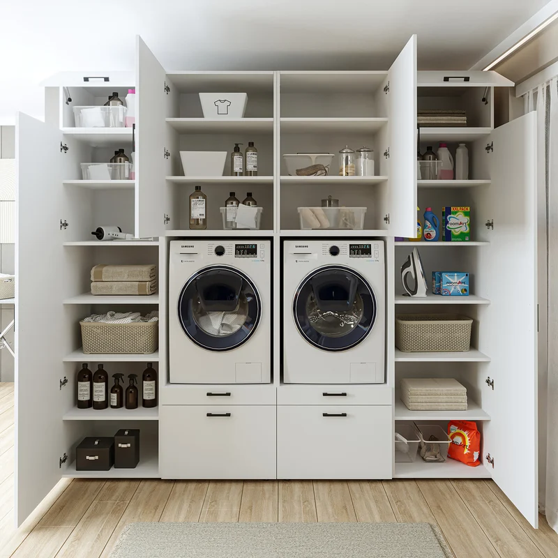 Roomart Waschmaschinenschrank SERIE 2 mit 2 Hochschränken, 254 cm, in 3 Farben
