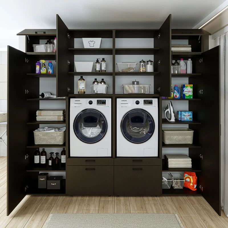 Roomart Waschmaschinenschrank SERIE 2 mit 2 Hochschränken, 254 cm, in 3 Farben