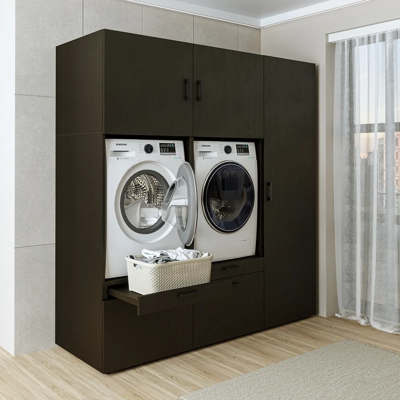 Roomart Waschmaschinenschrank SERIE 2, 194 cm, Doppelschrank mit Hochschrank, in 3 Farben