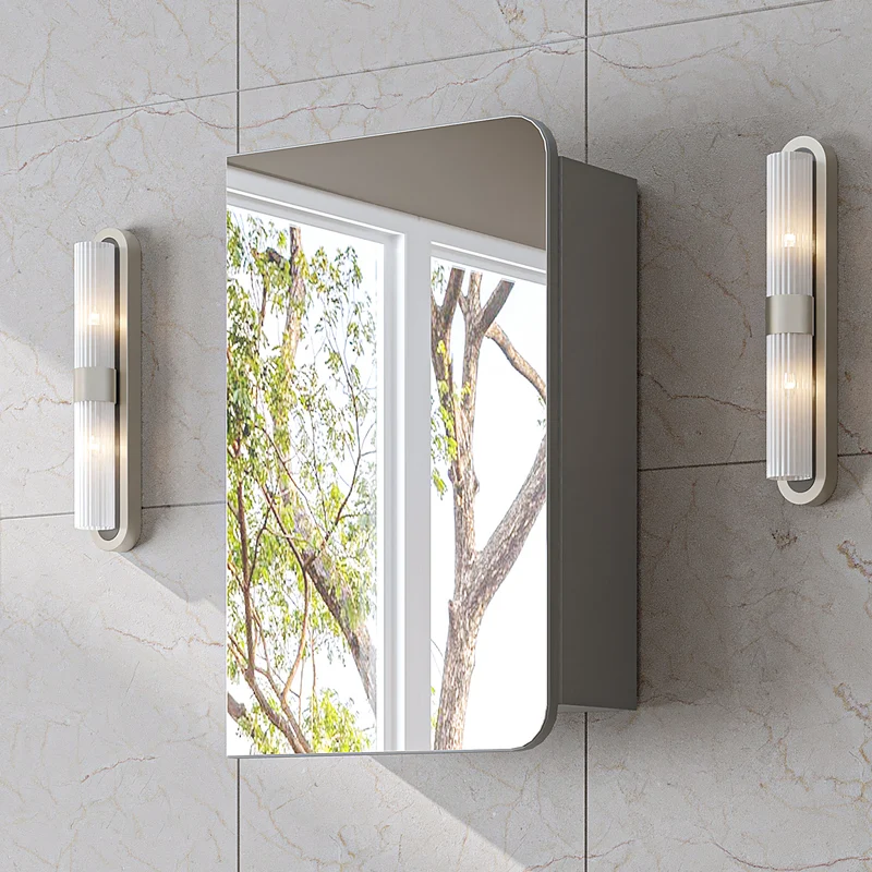 Roomart Bad Spiegelschrank LYCIA, 45 cm, mit Stauraum für Bad und Gäste-WC, in 4 Farben