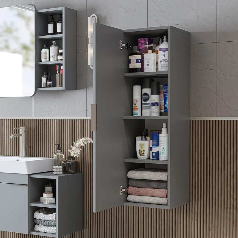 Roomart Badmöbel-Set LYCIA 72 cm, 4-teilig mit Spiegelschrank und Hochschrank, in 4 Farben