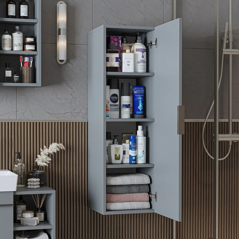 Roomart Badmöbel-Set LYCIA 72 cm, 4-teilig mit Spiegelschrank und Hochschrank, in 4 Farben