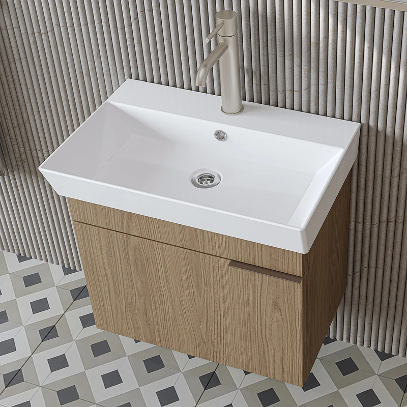 Roomart Badmöbel-Set LYCIA 60 cm, 4-teilig mit Spiegelschrank und Hochschrank, in 4 Farben
