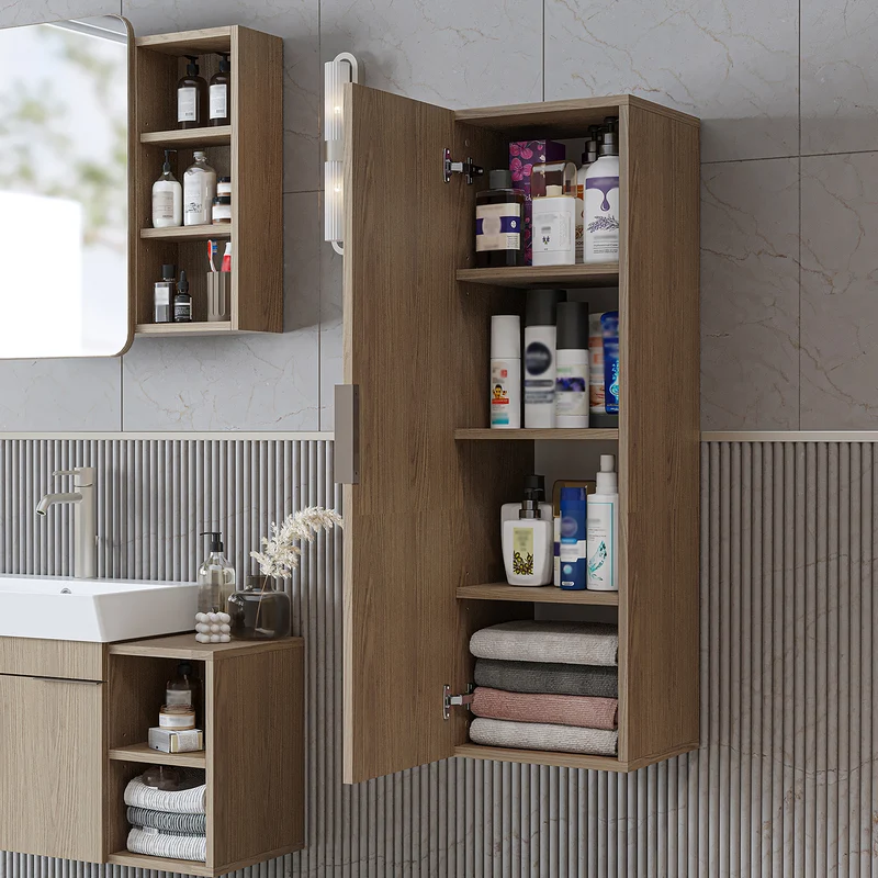 Roomart Badmöbel-Set LYCIA 60 cm, 4-teilig mit Spiegelschrank und Hochschrank, in 4 Farben