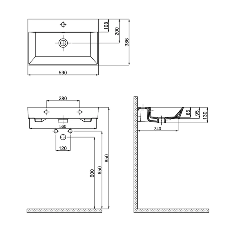 Roomart Badmöbel-Set LYCIA 60 cm, 4-teilig mit Spiegelschrank und Hochschrank, in 4 Farben
