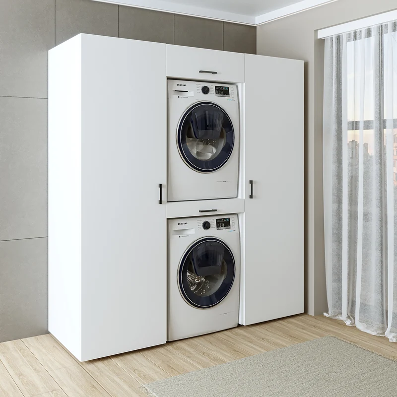 Roomart Schrankwand DUO-I, 187 cm, Waschmaschine und Trockner übereinander, in 3 Farben