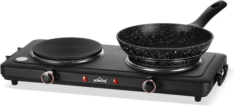 Herdplatte mit tragbaren Doppelkochfeldern, 1000W/1500W/2000W/2500W, elektrisch Herdplatte