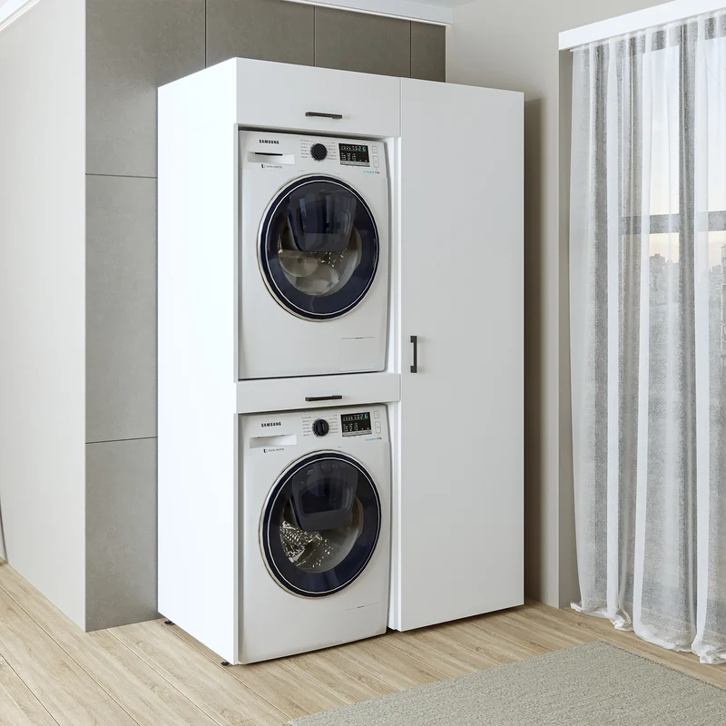 Roomart Waschmaschinenschrank DUO-I, 127 cm, Überbauschrank für Waschmaschine & Trockner, in 3 Farben