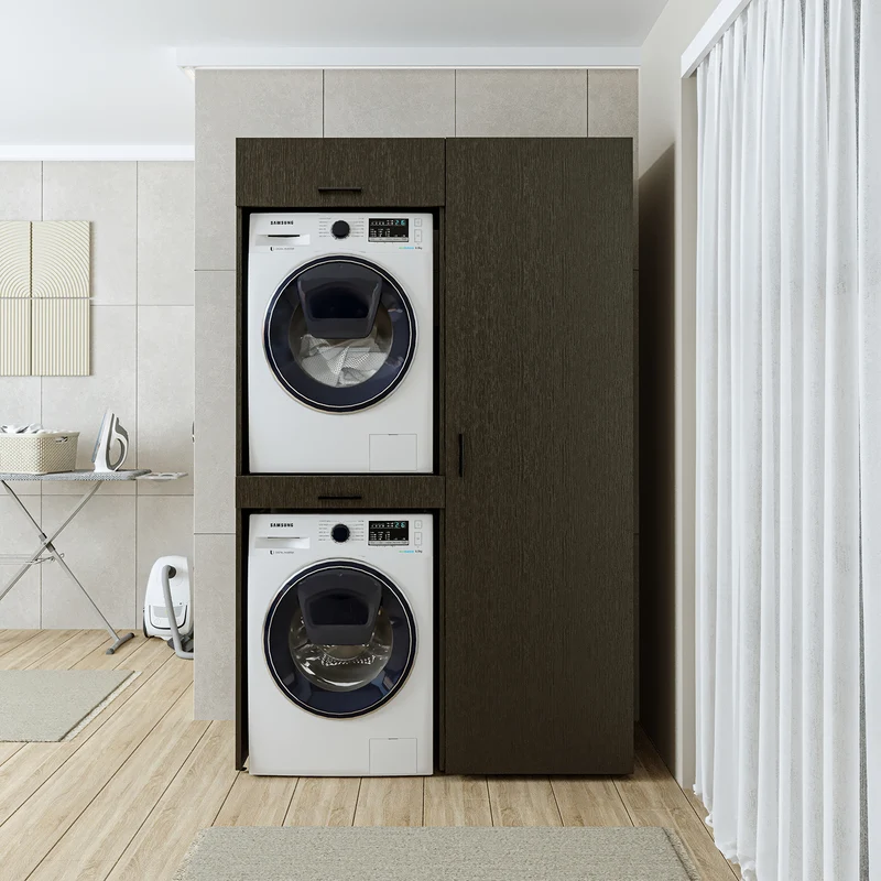 Roomart Waschmaschinenschrank DUO-I, 127 cm, Überbauschrank für Waschmaschine & Trockner, in 3 Farben
