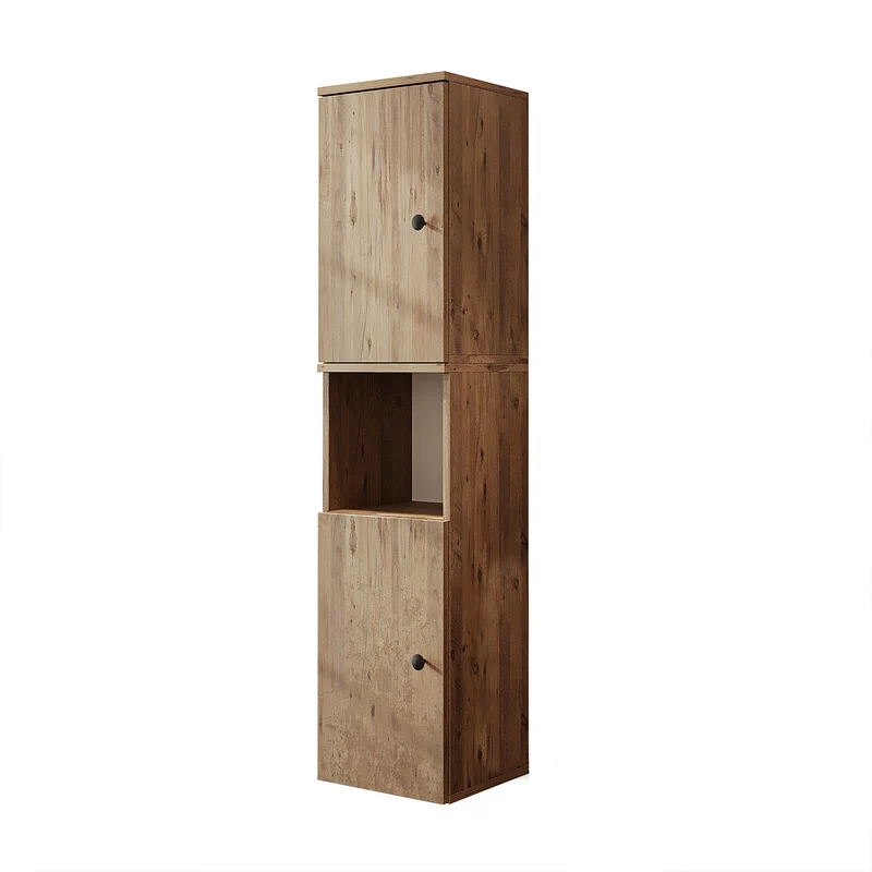 Roomart 4-teiliges Badmöbel-Set LOTUS, 95 cm, mit ovalem Aufsatzbecken und Hochschrank, in 3 Farben