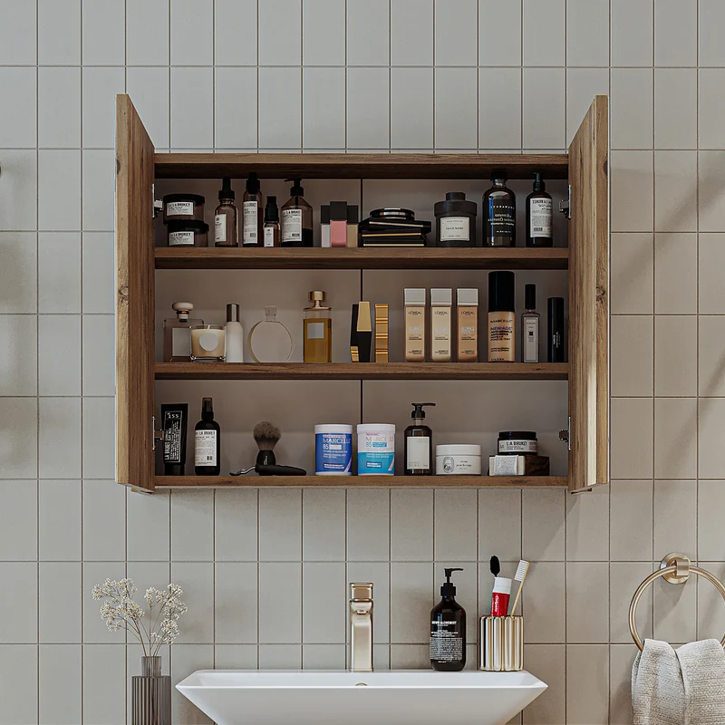 Roomart 4-teiliges Badmöbel-Set ATRIA, 100 cm, mit Spiegelschrank und Hochschrank, in 4 Farben