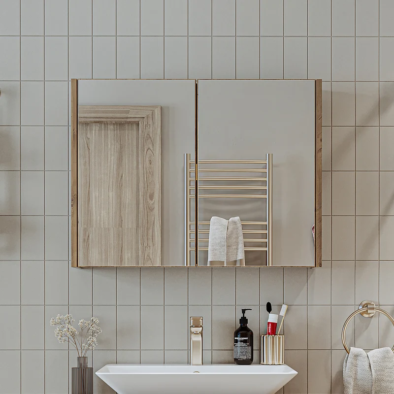 Roomart 4-teiliges Badmöbel-Set ATRIA, 85 cm, mit Spiegelschrank und Hochschrank, in 4 Farben