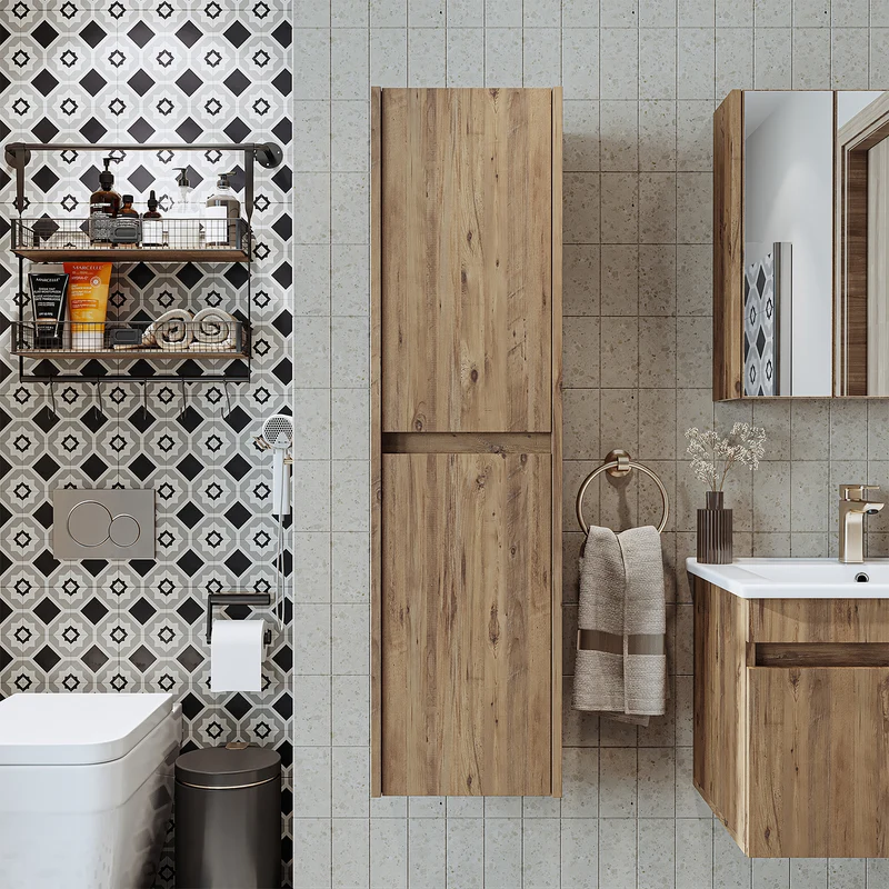 Roomart 4-teiliges Badmöbel-Set ATRIA, 85 cm, mit Spiegelschrank und Hochschrank, in 4 Farben
