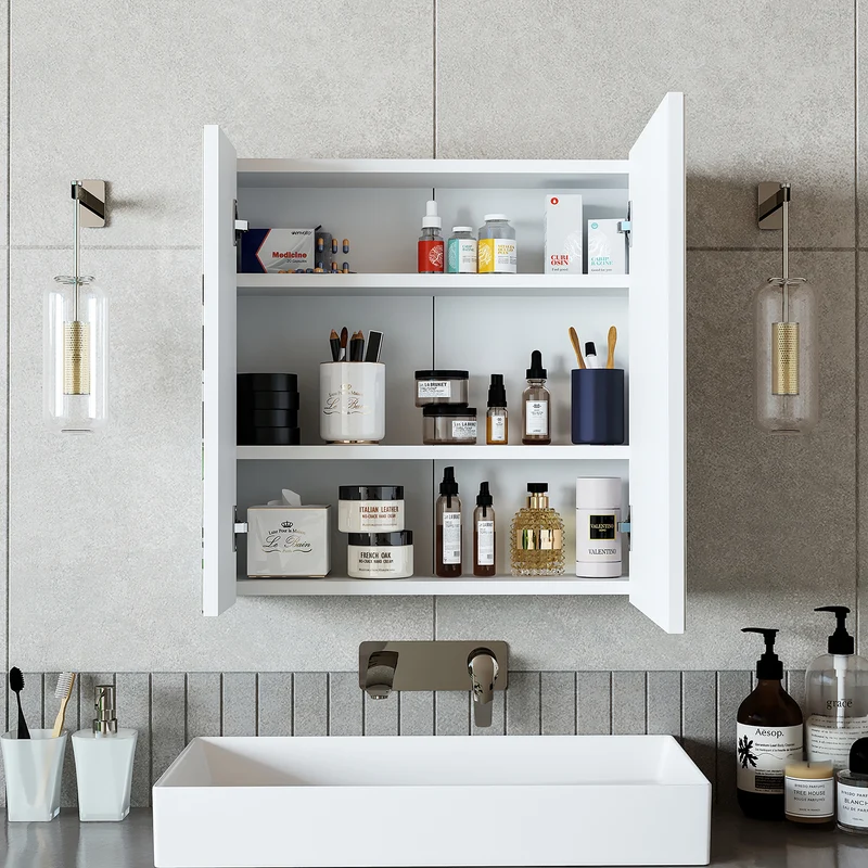 Roomart 4-teiliges Badmöbel-Set ATRIA, 65 cm, mit Spiegelschrank und Hochschrank, in 4 Farben