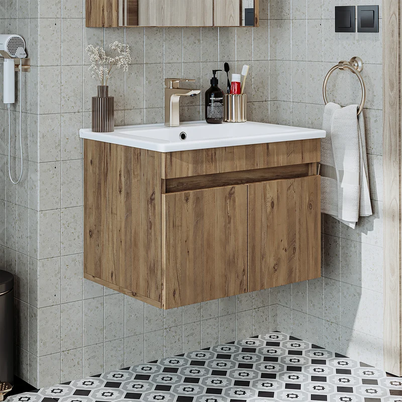 Roomart 4-teiliges Badmöbel-Set ATRIA, 65 cm, mit Spiegelschrank und Hochschrank, in 4 Farben