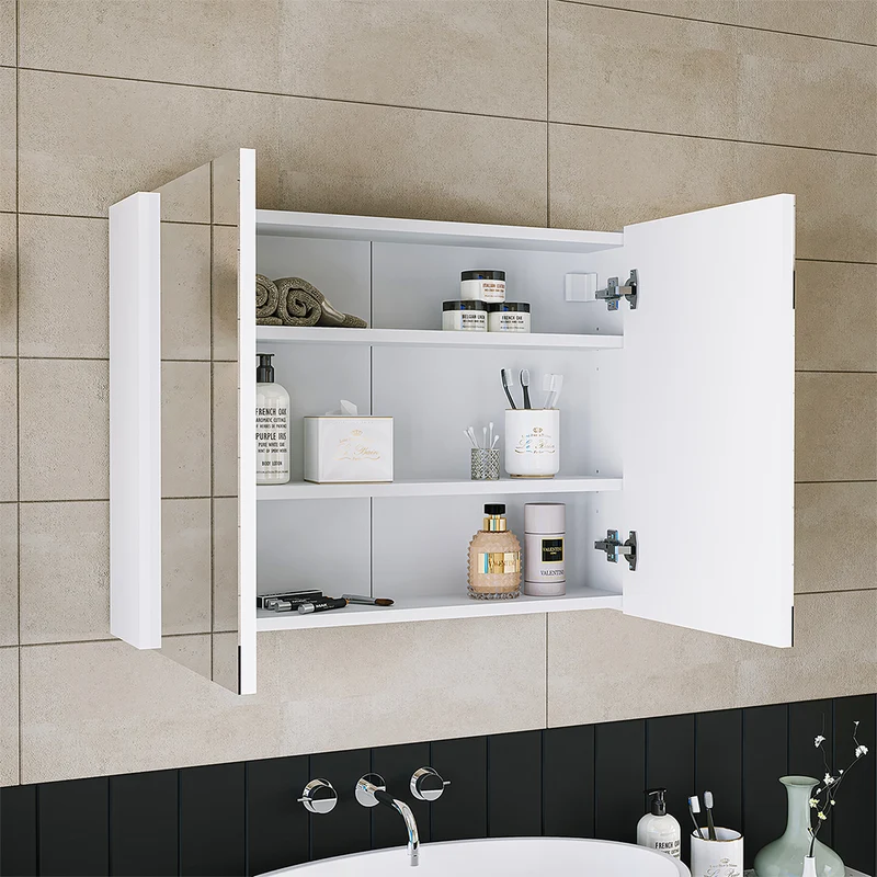 Roomart 4-teiliges Badmöbel-Set ATLANTIC, 85 cm, mit Spiegelschrank und Hochschrank, in 5 Farben