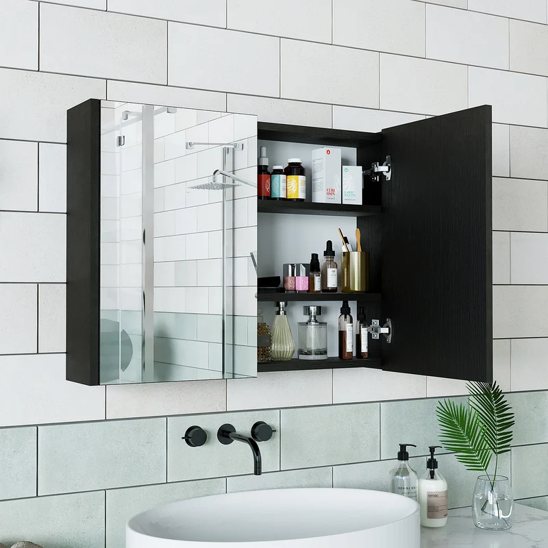 Roomart 4-teiliges Badmöbel-Set ATLANTIC, 100 cm, mit Spiegelschrank und Hochschrank, in 5 Farben
