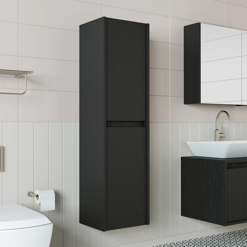 Roomart 4-teiliges Badmöbel-Set ATLANTIC, 100 cm, mit Spiegelschrank und Hochschrank, in 5 Farben