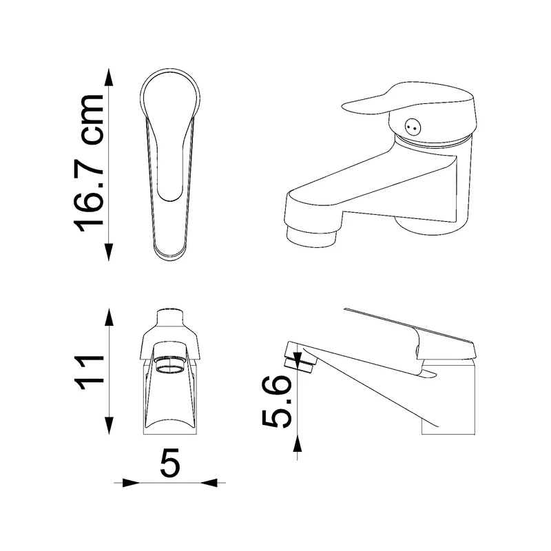 Roomart Waschtischarmatur BT101 & BT102, Einhebelmischer aus Edelstahl, in 2 Farben