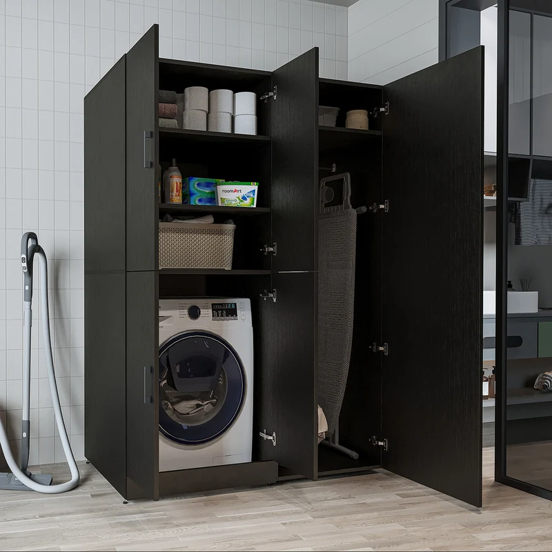 Roomart Waschmaschinenschrank DORA-II, 130 cm, für Waschmaschine und Trockner, in 5 Farben