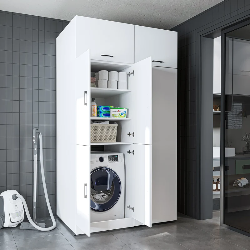 Roomart Waschmaschinenschrank DORA-II, 130 cm, für Waschmaschine und Trockner, in 5 Farben