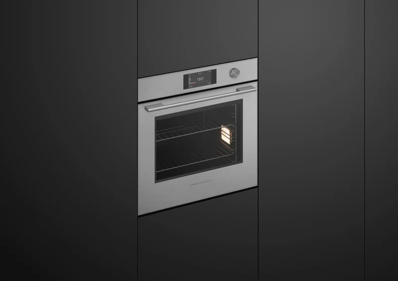 Fisher & Paykel 60cm Series 7, Contemporary Pyrolytic Oven, Brushed Silver Glass