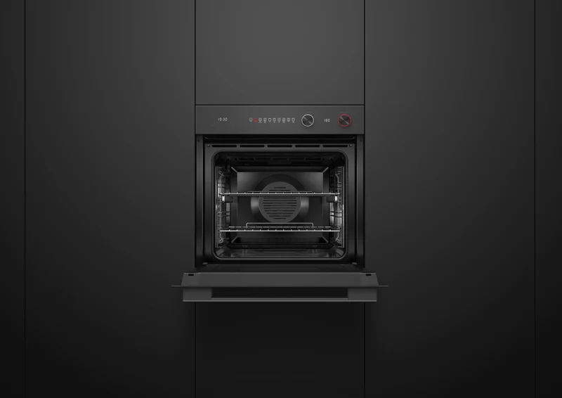 Fisher & Paykel 60cm Series 7, Contemporary Pyrolytic Oven, 9 Function, Black Glass