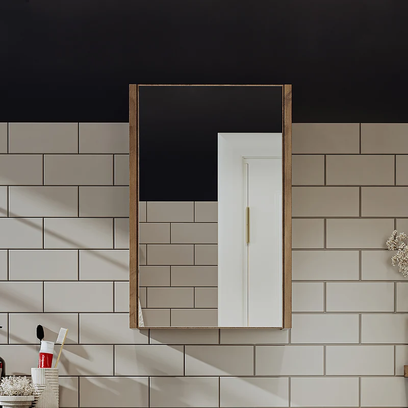 Roomart Badmöbel-Set PUNTO, 46 cm, schmales Gäste-WC-Set mit Spiegelschrank, in 4 Farben
